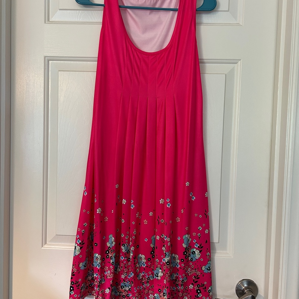 Pink Floral Sleeveless Dress